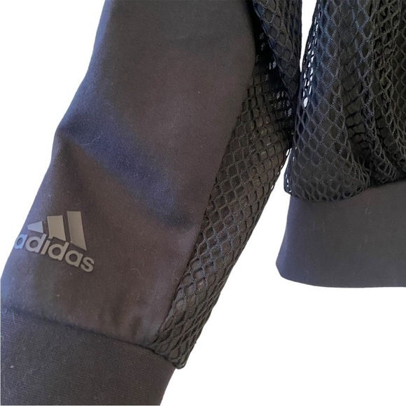 Black Summer Spring Fall Mesh Panel Jacket Adidas XS - Picture 10 of 14